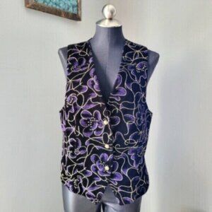 Vintage Tan Jay Velvet Vest Sz 8